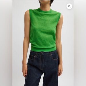 Tibi Skinlike Mercerized Wool Sleeveless Sweater